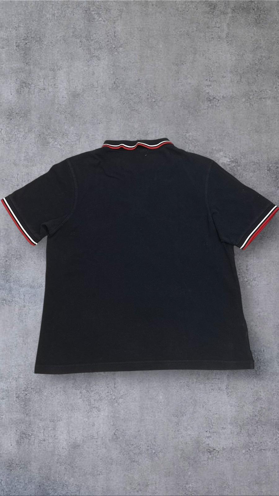 Fred Perry Polo Shirt Schwarz Rot XL Slim Fit