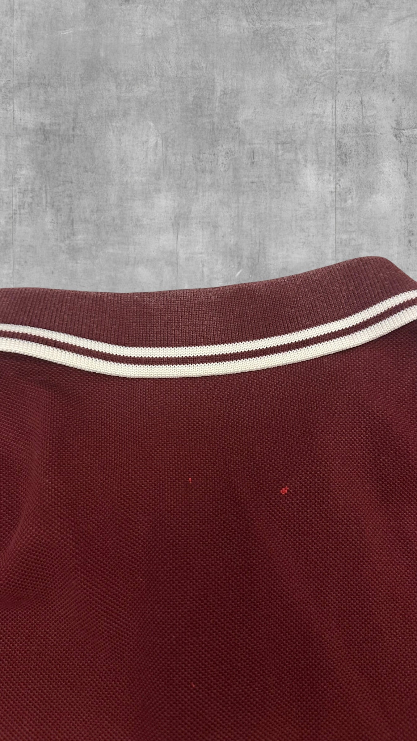 Fred Perry Polo Shirt Weinrot Weiß L
