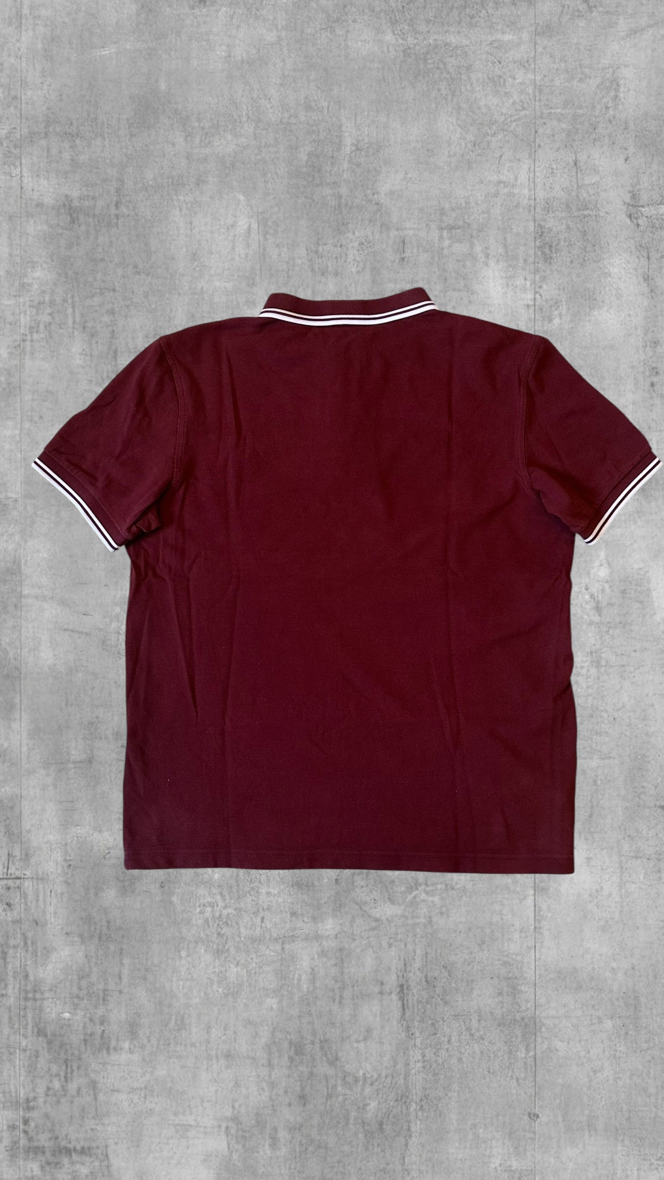 Fred Perry Polo Shirt Weinrot Weiß L