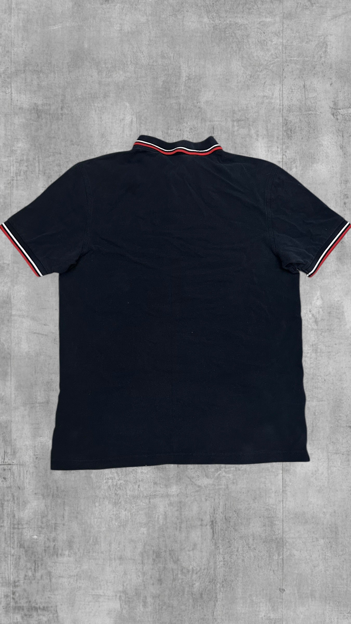 Fred Perry Polo Shirt Schwarz Rot Weiß L