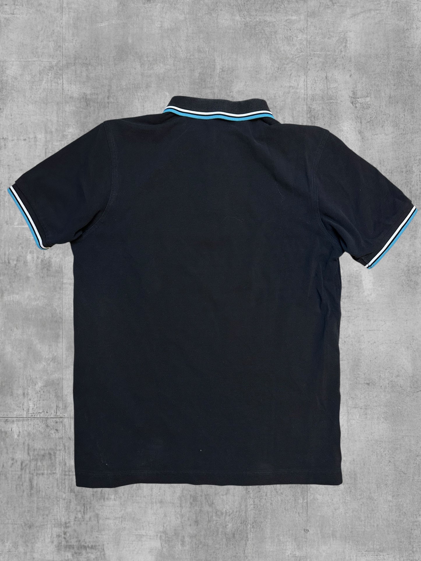 Fred Perry Polo Shirt Schwarz Babyblau Weiß M