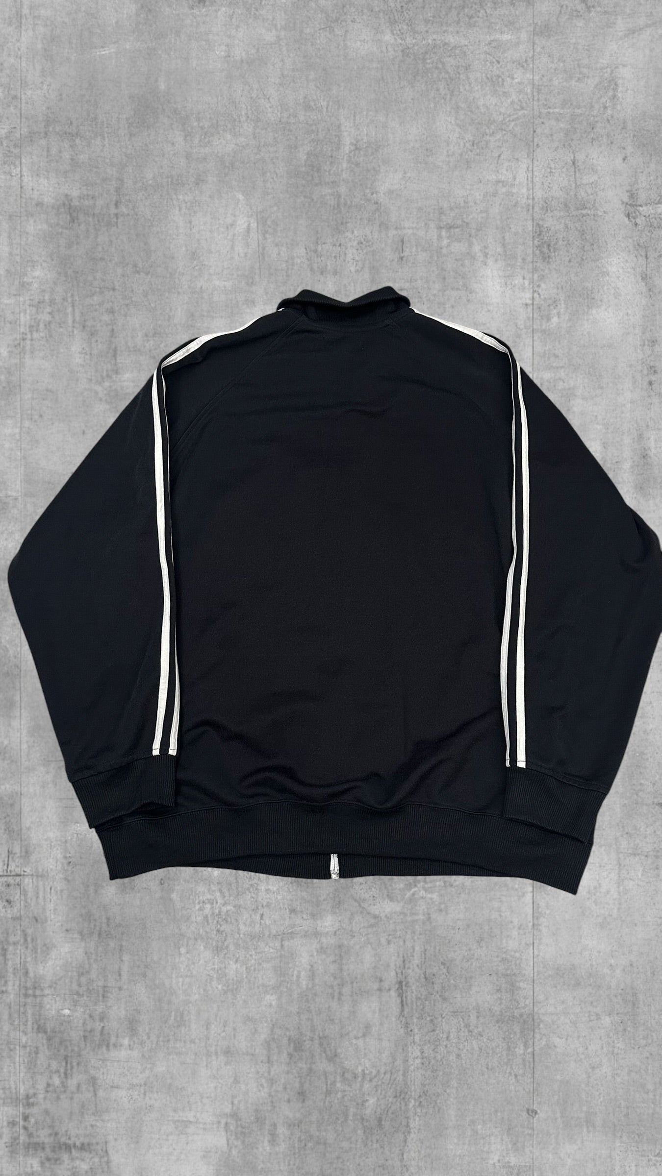 Fred Perry Vintage Trainingsjacke Taped mit Kragen Schwarz weiß XXL