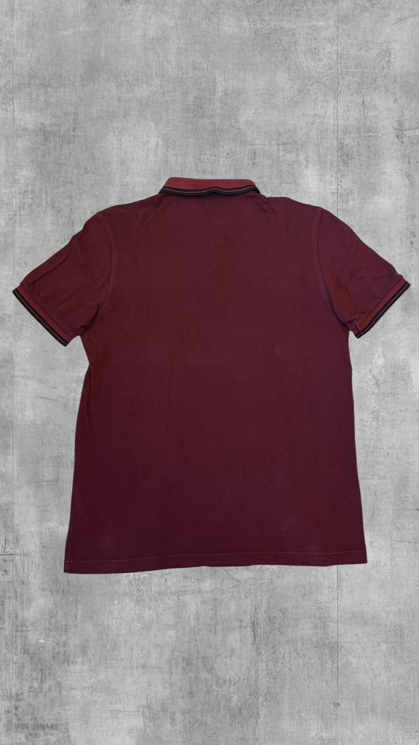 Fred Perry Polo Hemd Shirt Weinrot Schwarz L