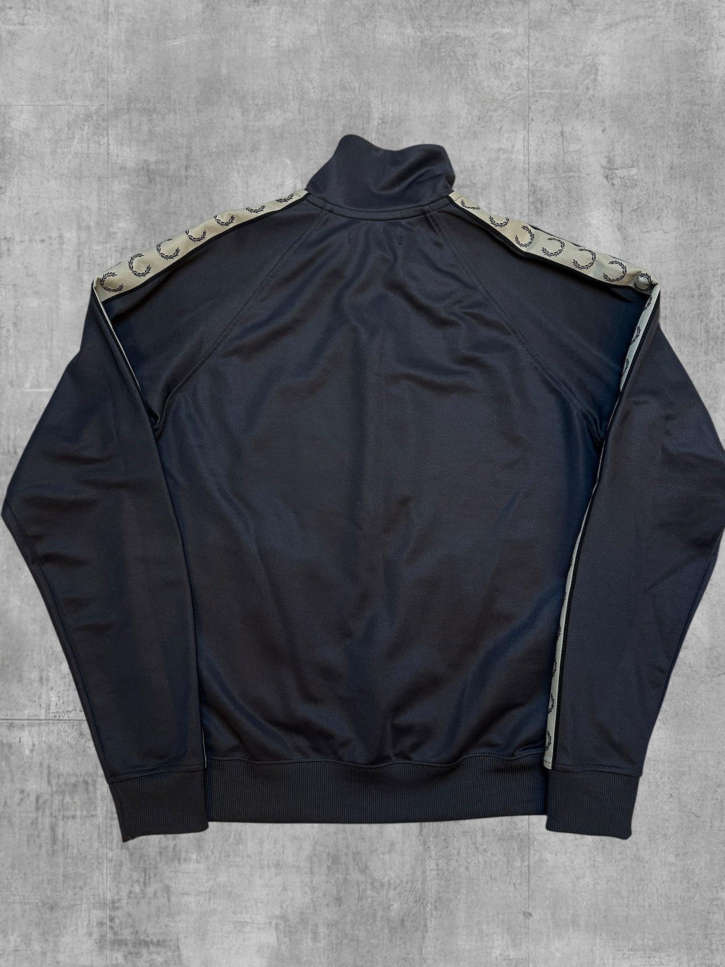 Fred Perry Trainingsjacke Taped Dunkelgrau Beige M