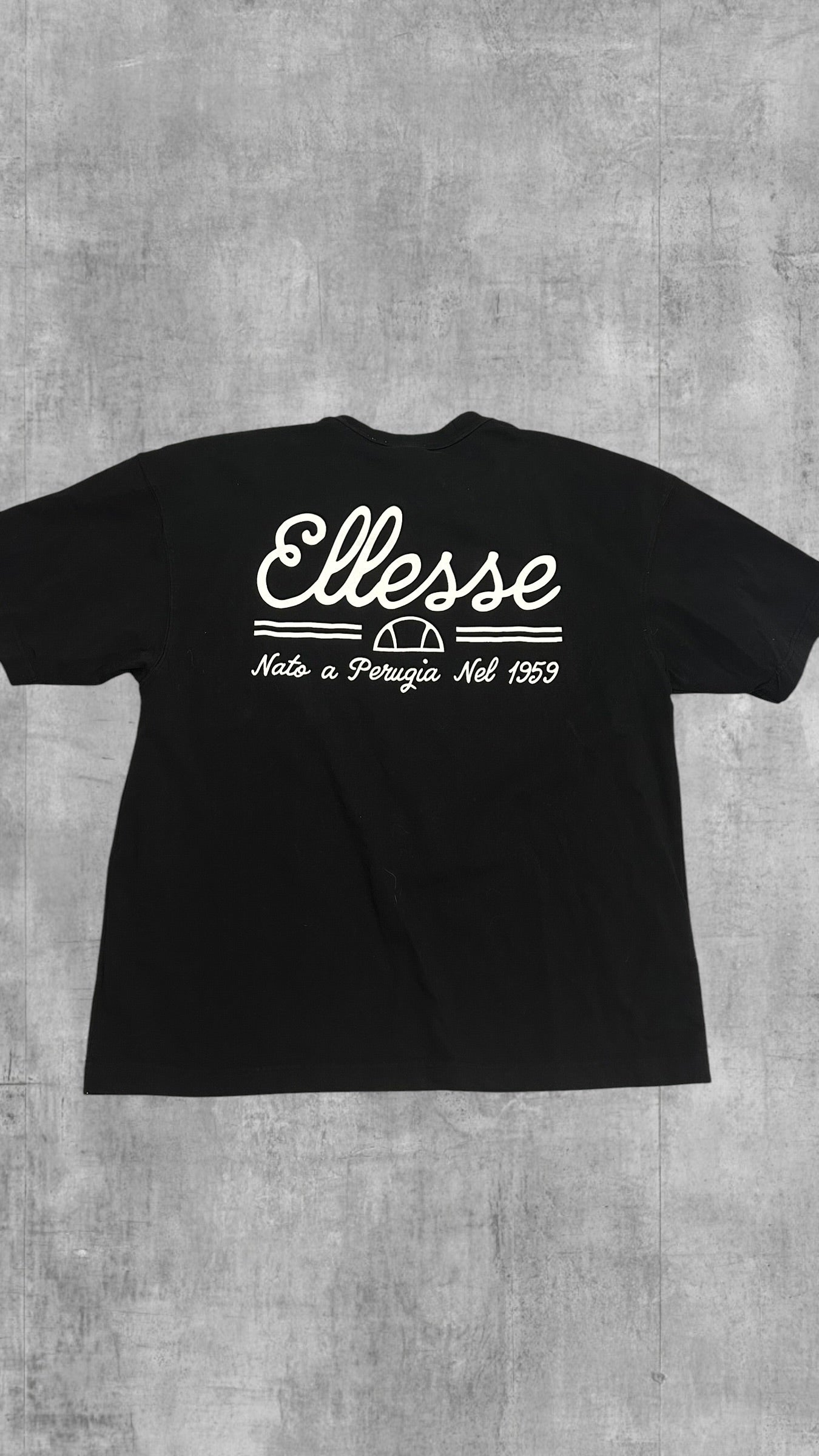 Ellesse T-shirt Schwarz Weiß Backprint XL