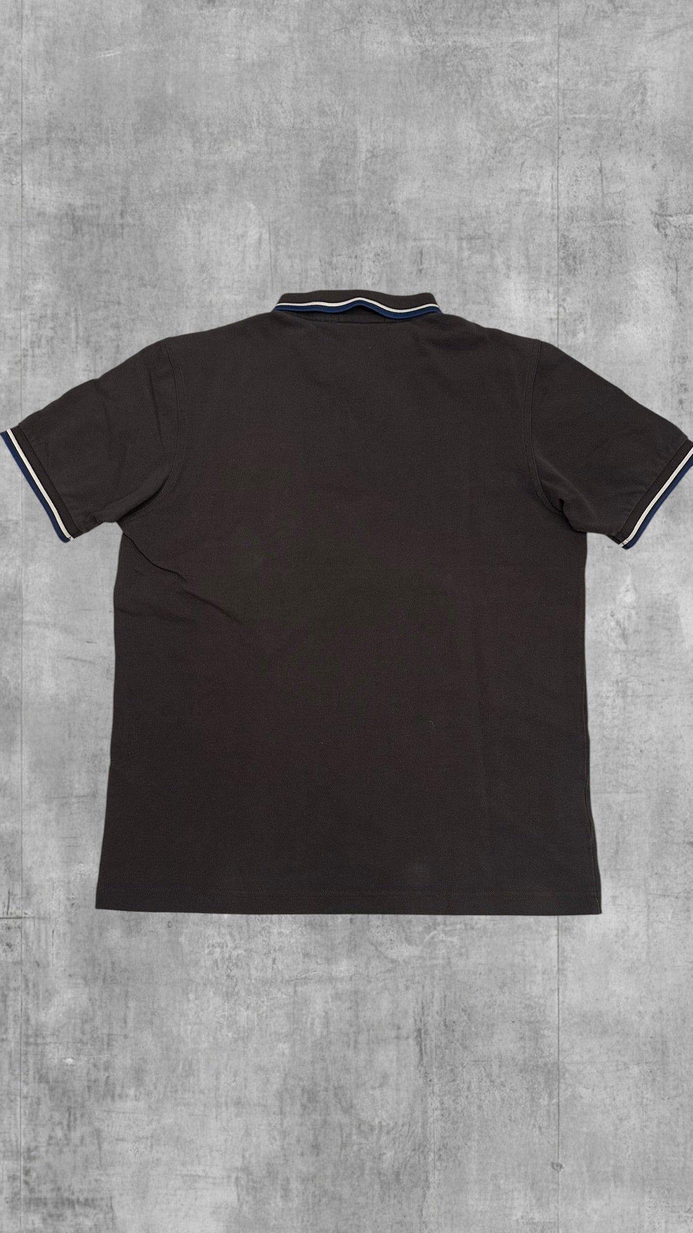 Fred Perry Polo Shirt Dunkelgrau Blau Weiß L Slim Fit