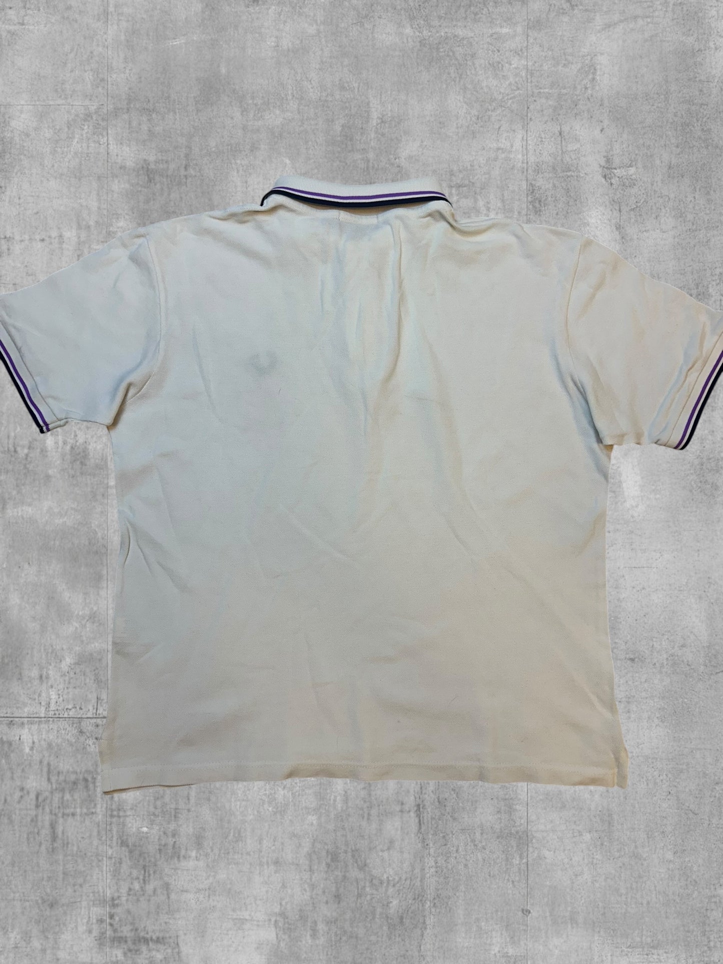Fred Perry Polo Shirt Weiß Schwarz Lila M