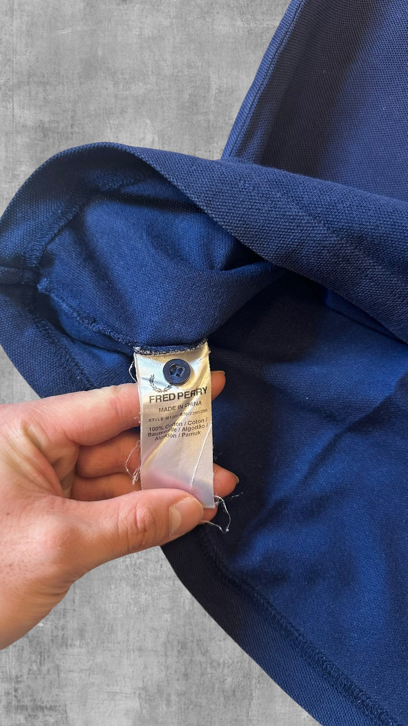 Fred Perry Polo Shirt Navy Blau Rot XL