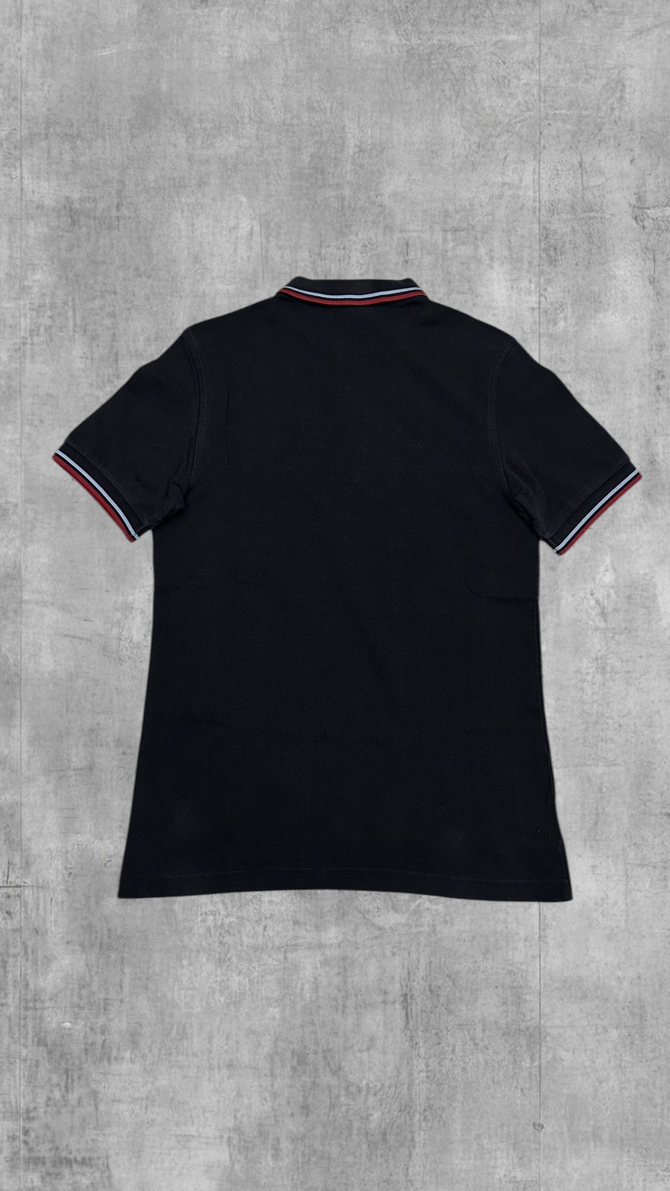 Fred Perry Polo Shirt Schwarz Weinrot S Slim Fit