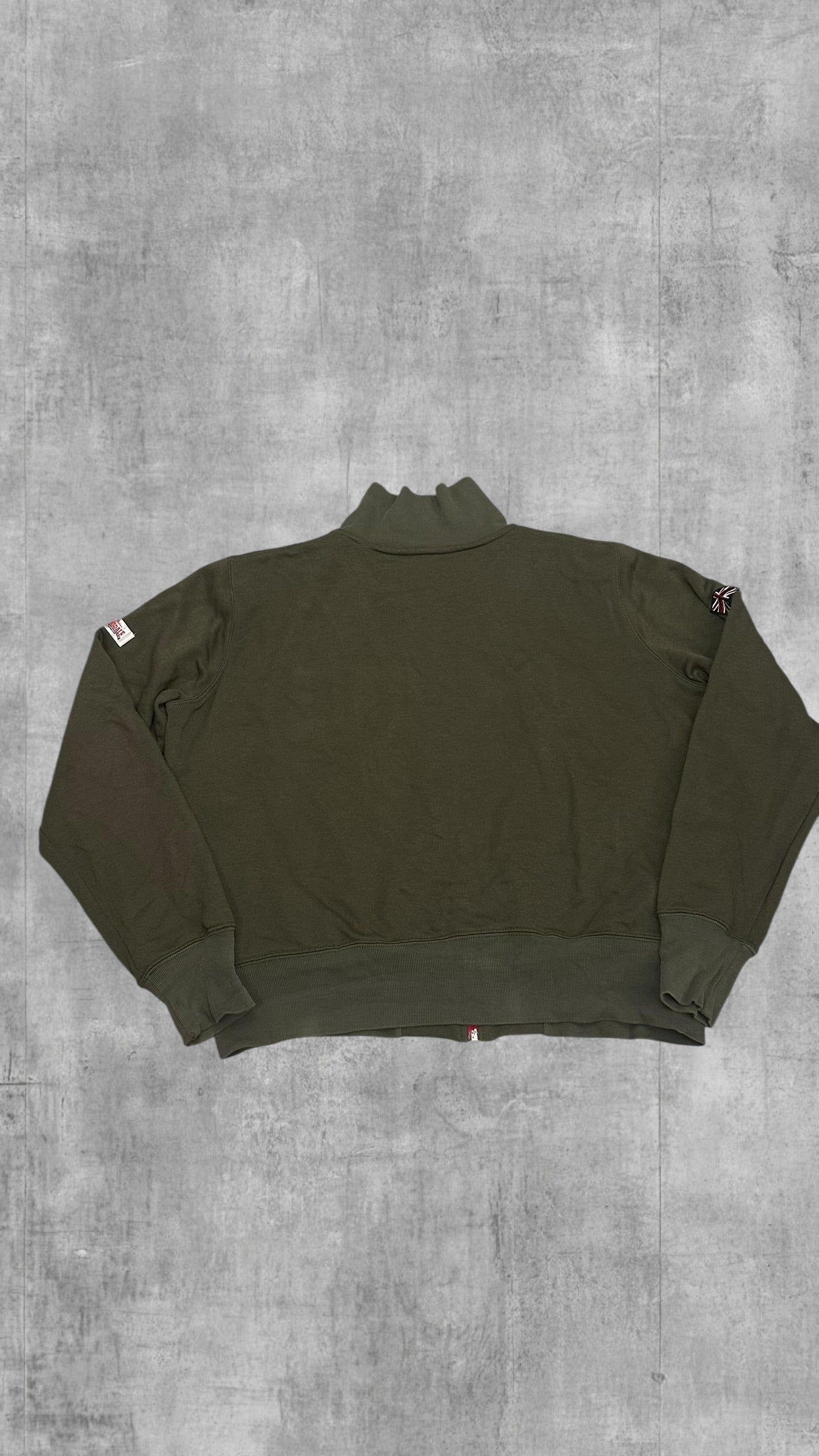 Vintage Lonsdale London Trainingsjacke Khaki Grau Rot Frauengröße XL Herren S