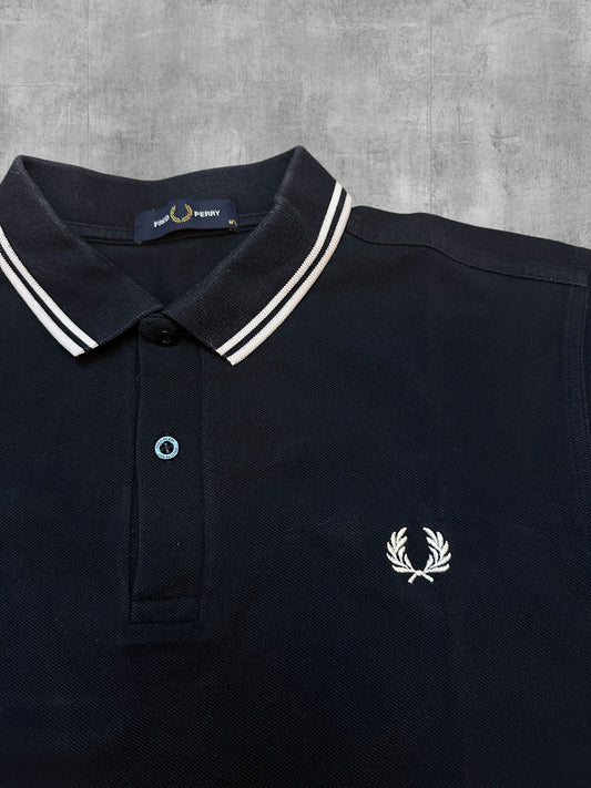 Fred Perry Polo Shirt Schwarz Weiß M