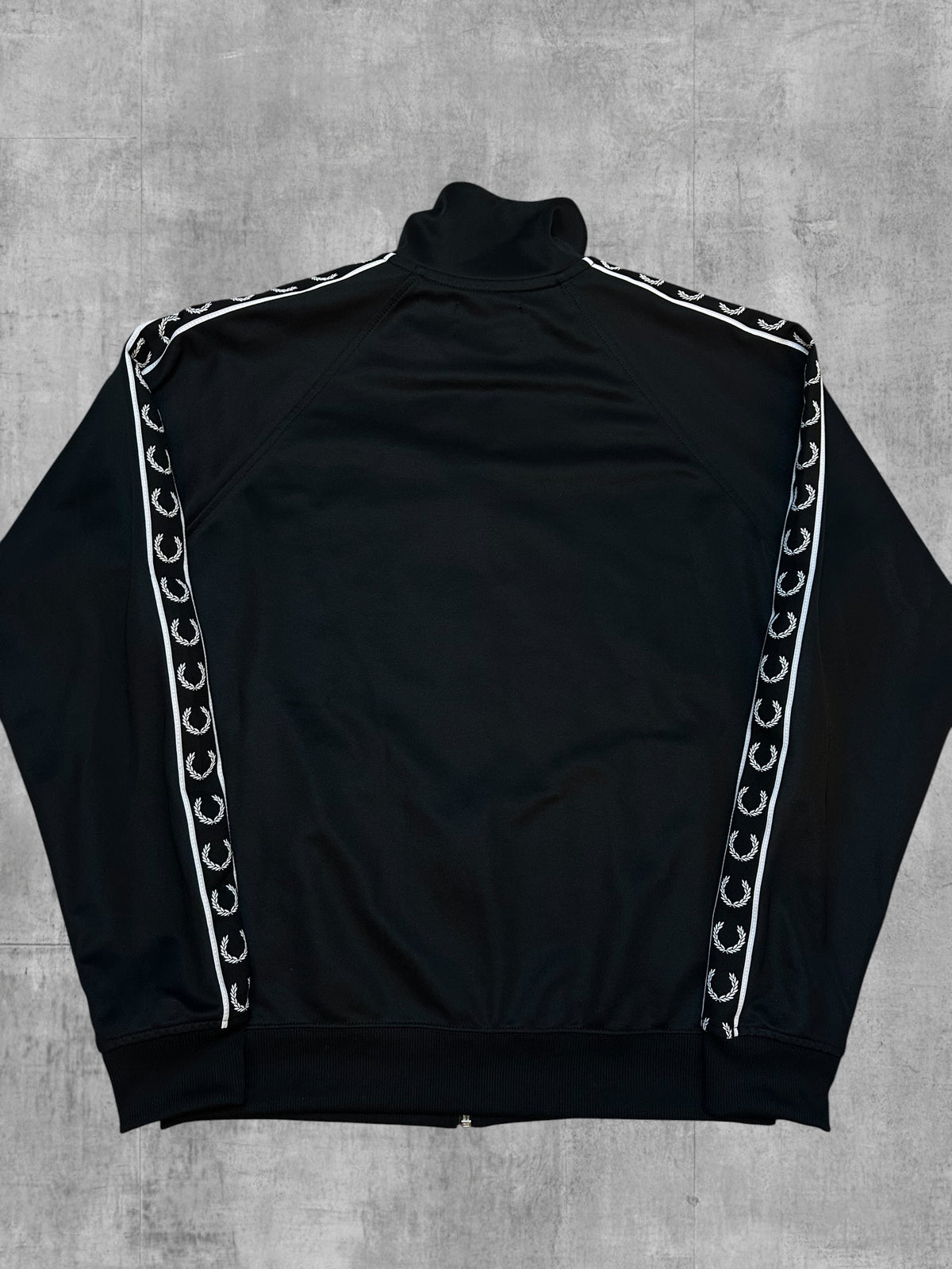 Fred Perry Track Jacket Black White L Like New