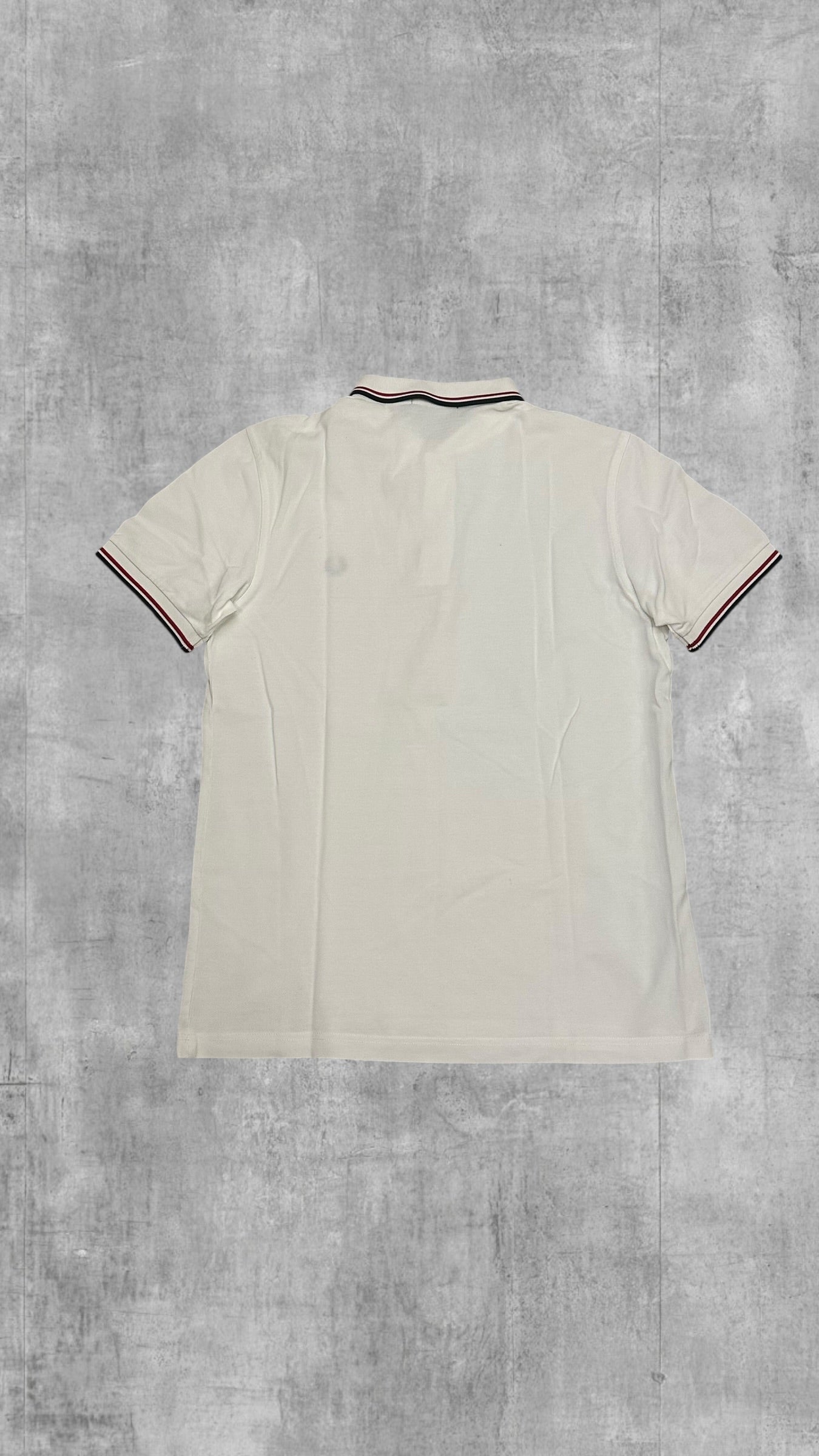 Fred Perry Polo Shirt Weiß Schwarz Rot M