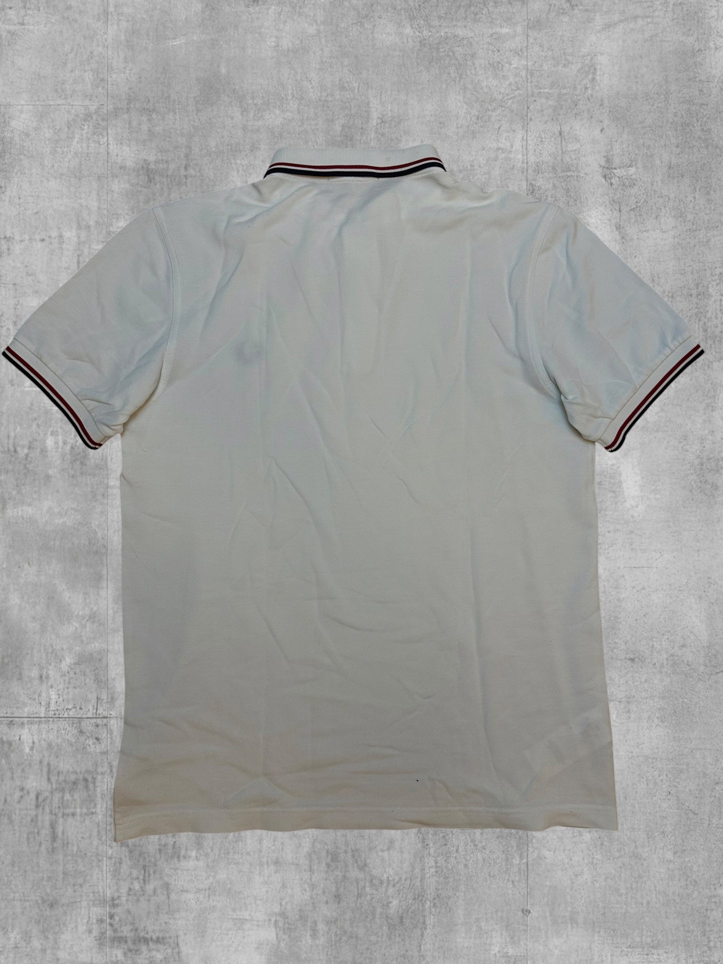 Fred Perry Polo Shirt Weiß Rot Schwarz M