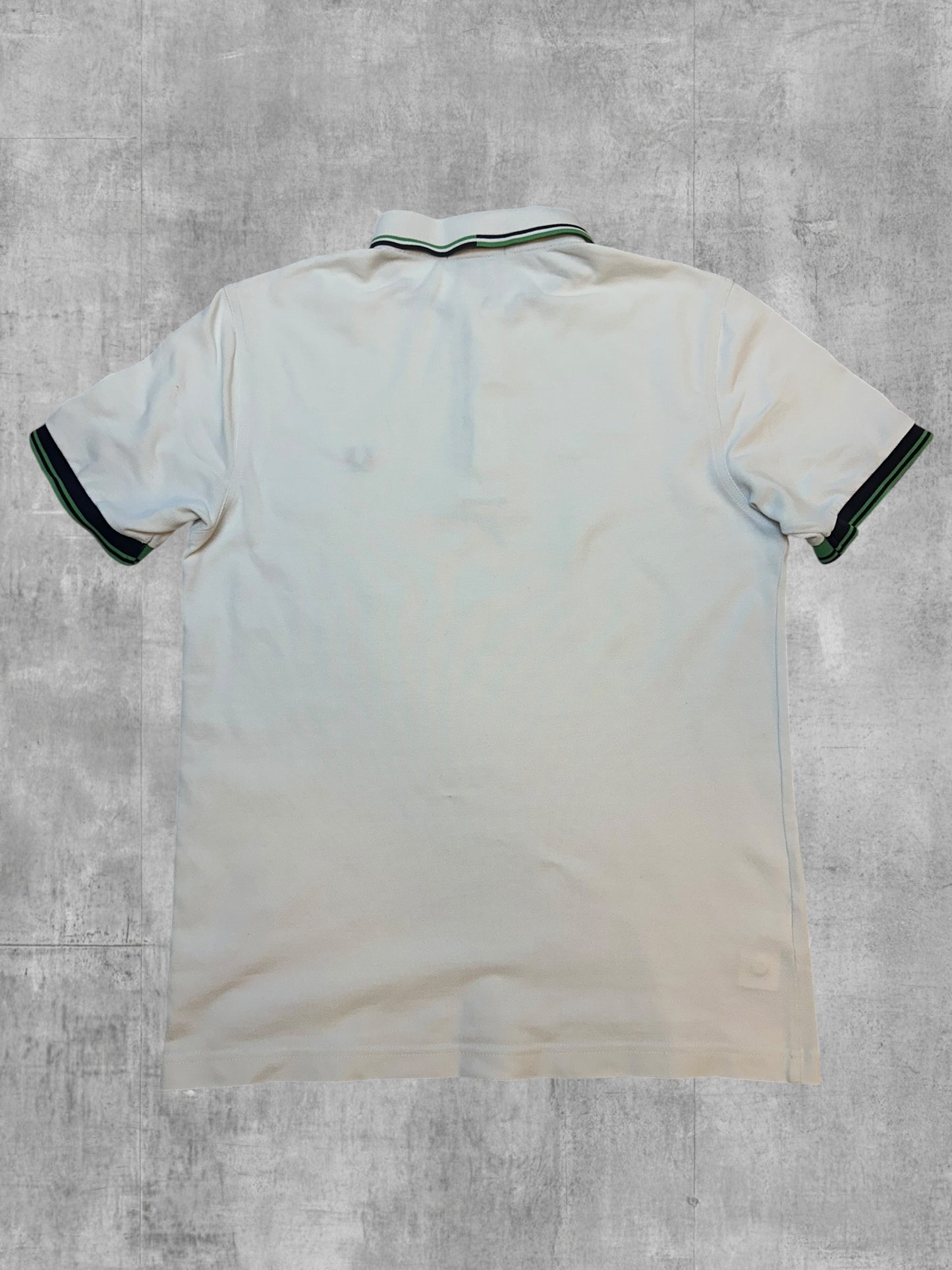 Fred Perry Polo Shirt Weiß Schwarz Grün M