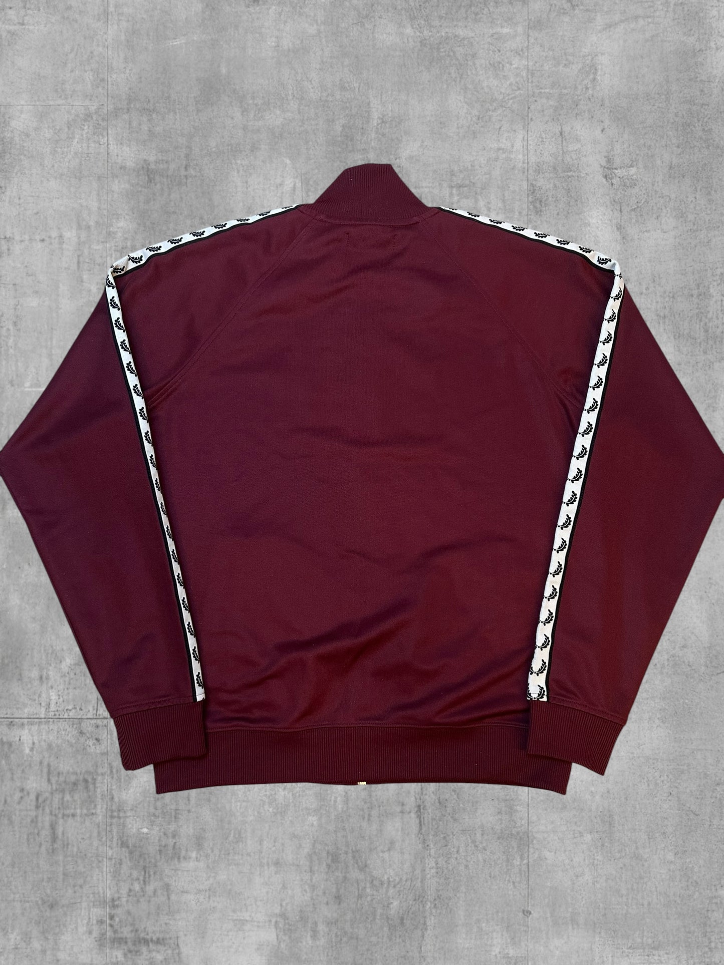 Fred Perry Trainingsjacke Taped Weinrot Weiß Schwarz L