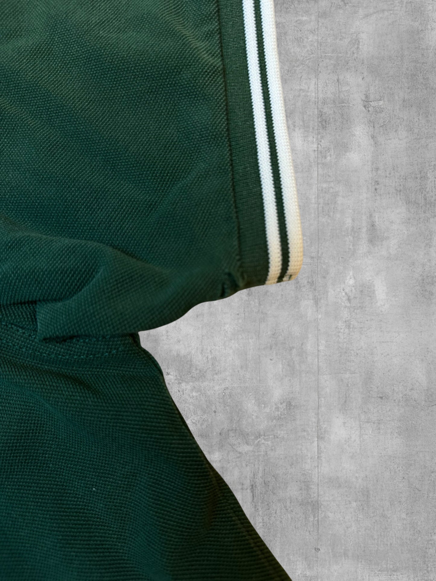 Fred Perry Polo Shirt Dunkelgrün Weiß L Slim Fit