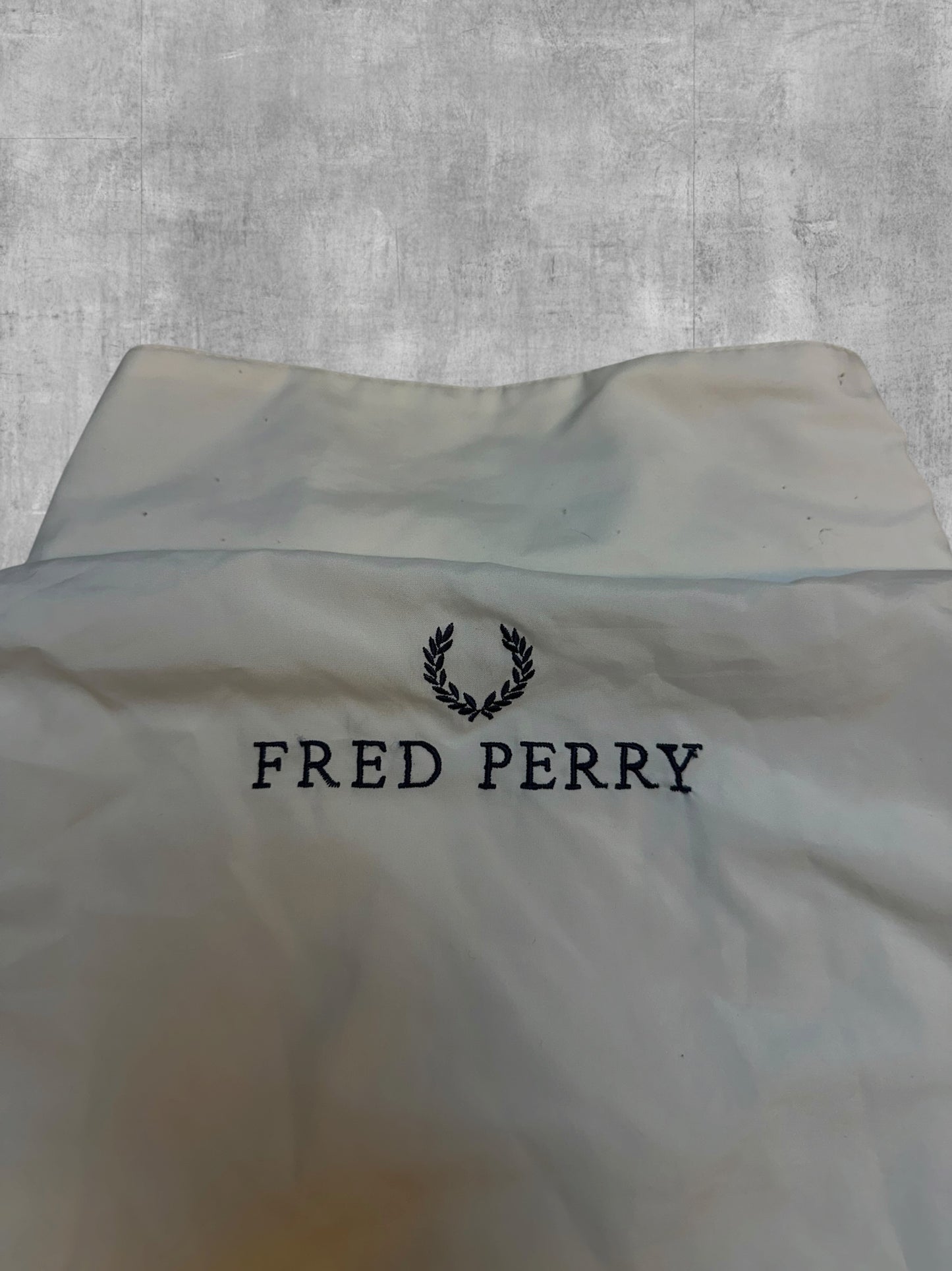 Fred Perry Vintage Windbreaker Jacke Schwarz Weiß XL