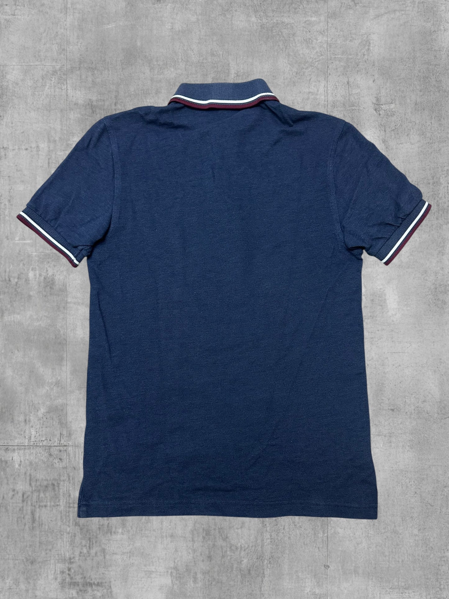 Fred Perry Polo Shirt Navy Blau Weiß Weinrot XS