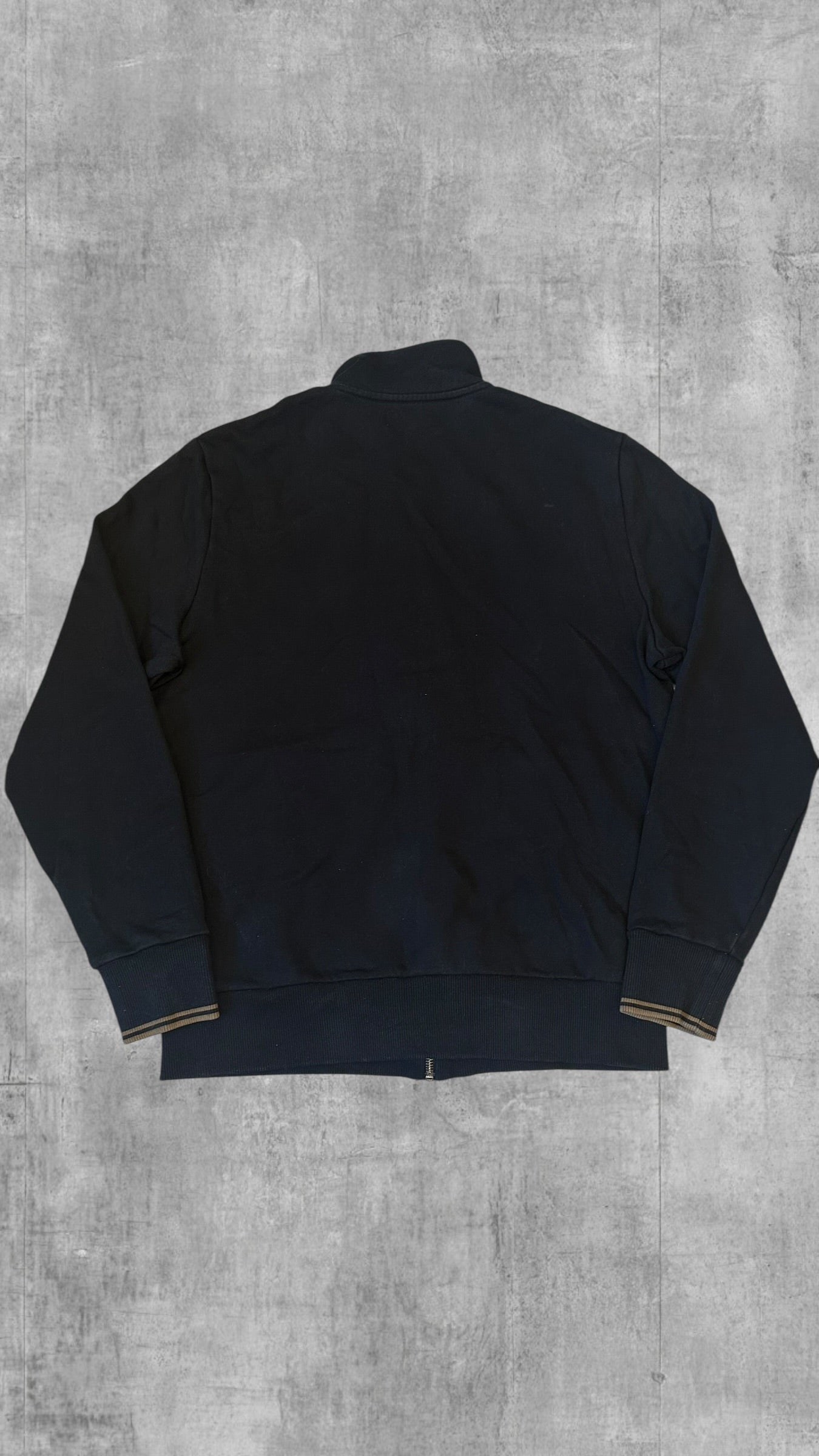 Fred Perry Zip Rollkragenpullover Trainingsjacke Schwarz M