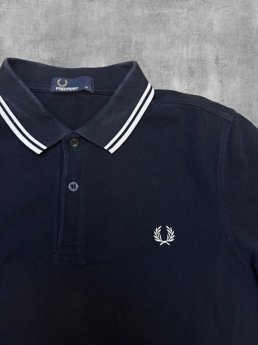 Fred Perry Polo Shirt Schwarz Weiß M