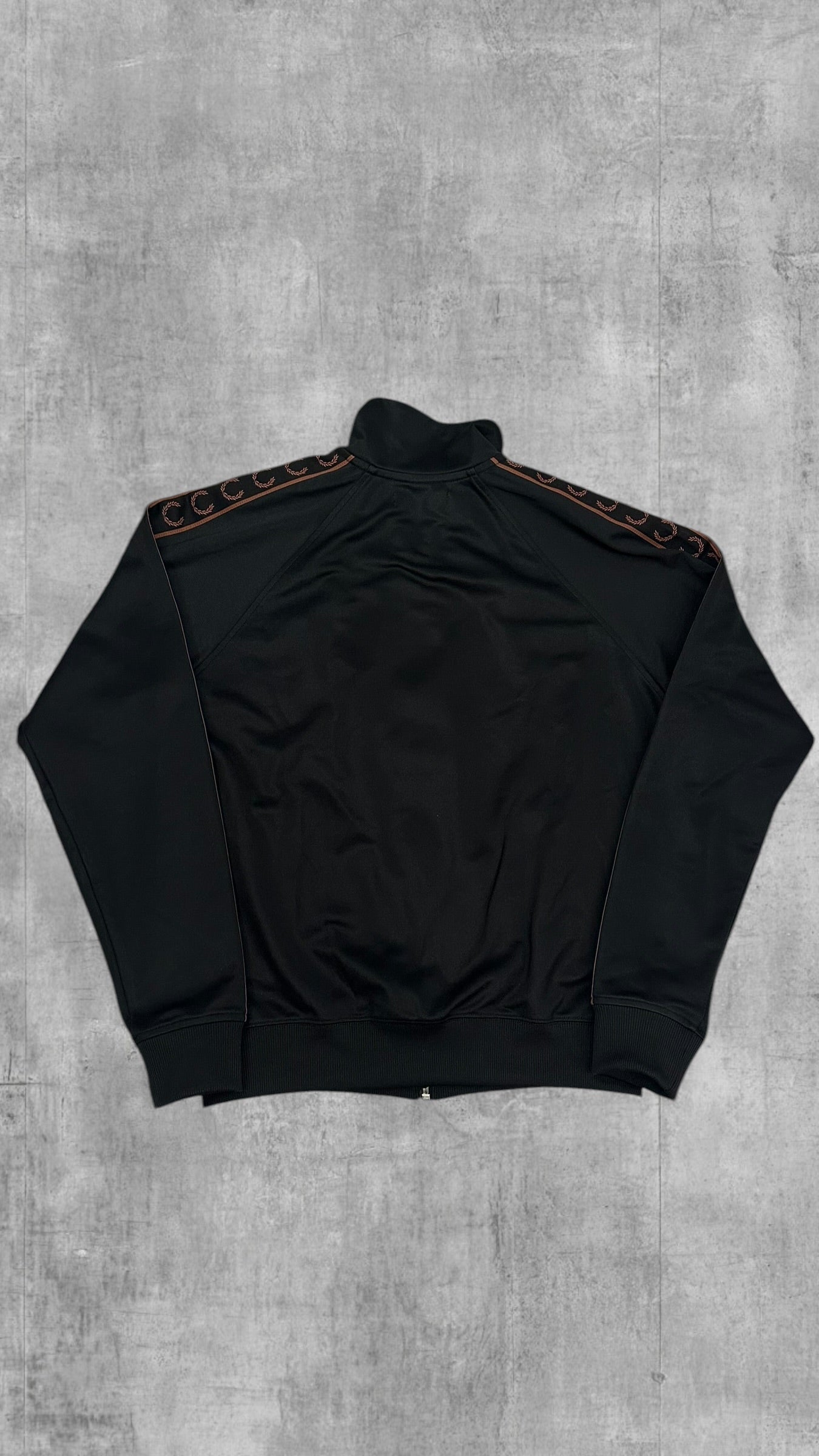 Fred Perry Trainingsjacke Taped Schwarz Rostbraun M