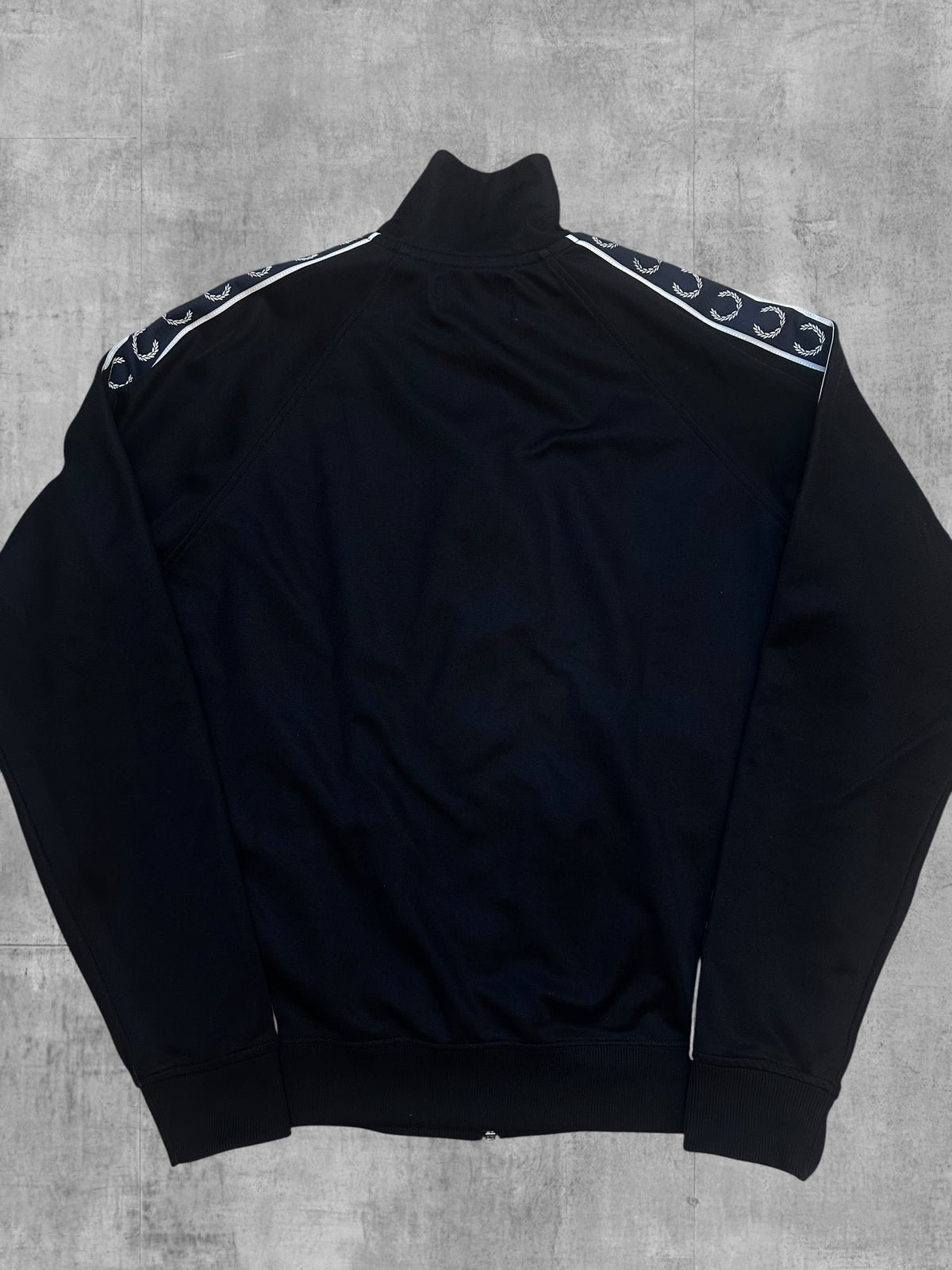 Fred Perry Taped Track Jacket Black White M