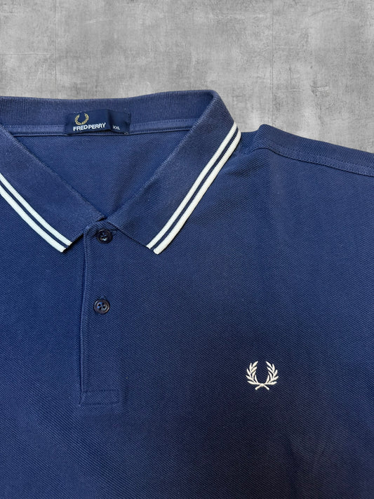 Fred Perry Polo Shirt Navy Blau Weiß XXL