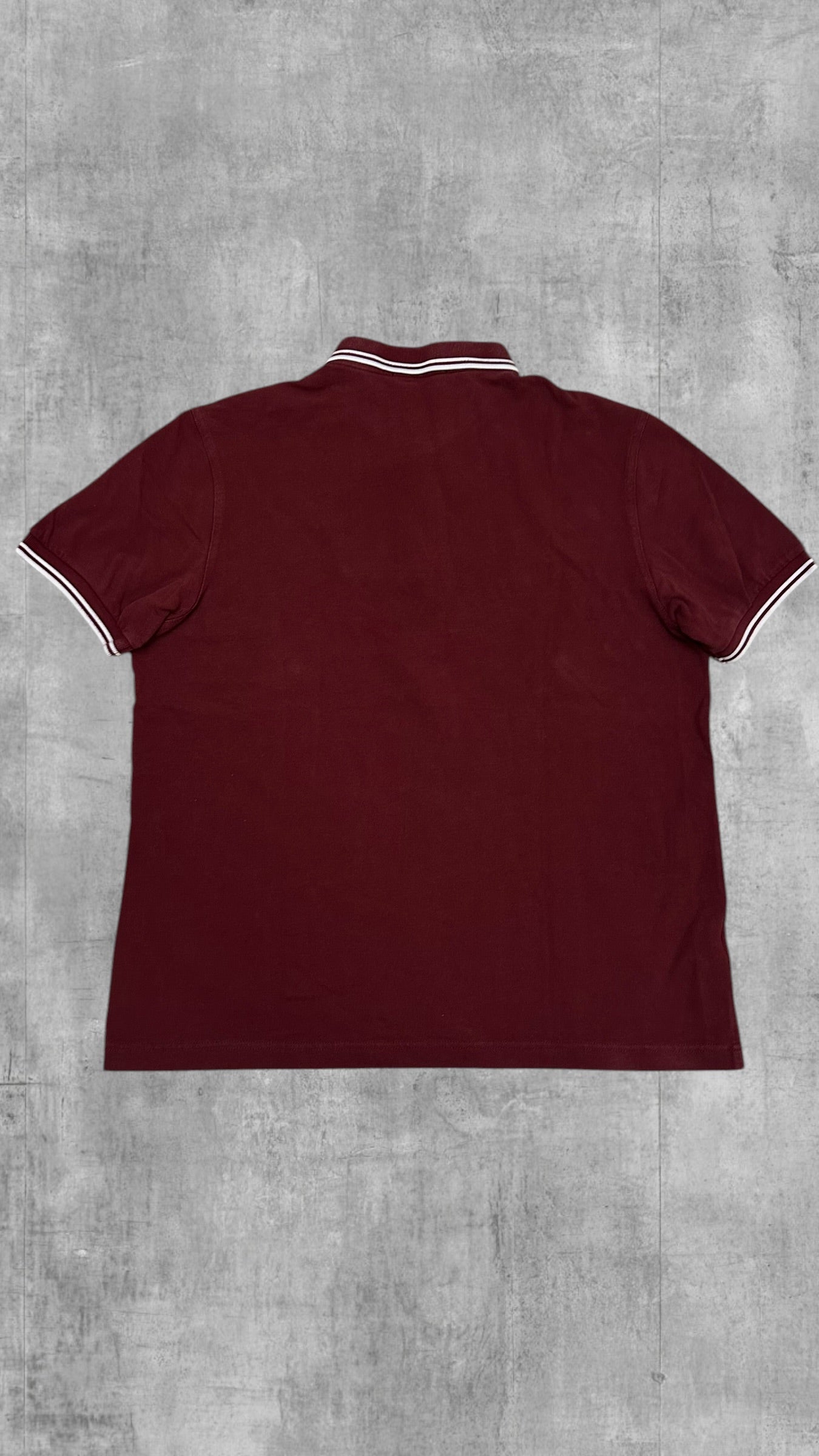 Fred Perry Polo Shirt Weinrot Weiß L