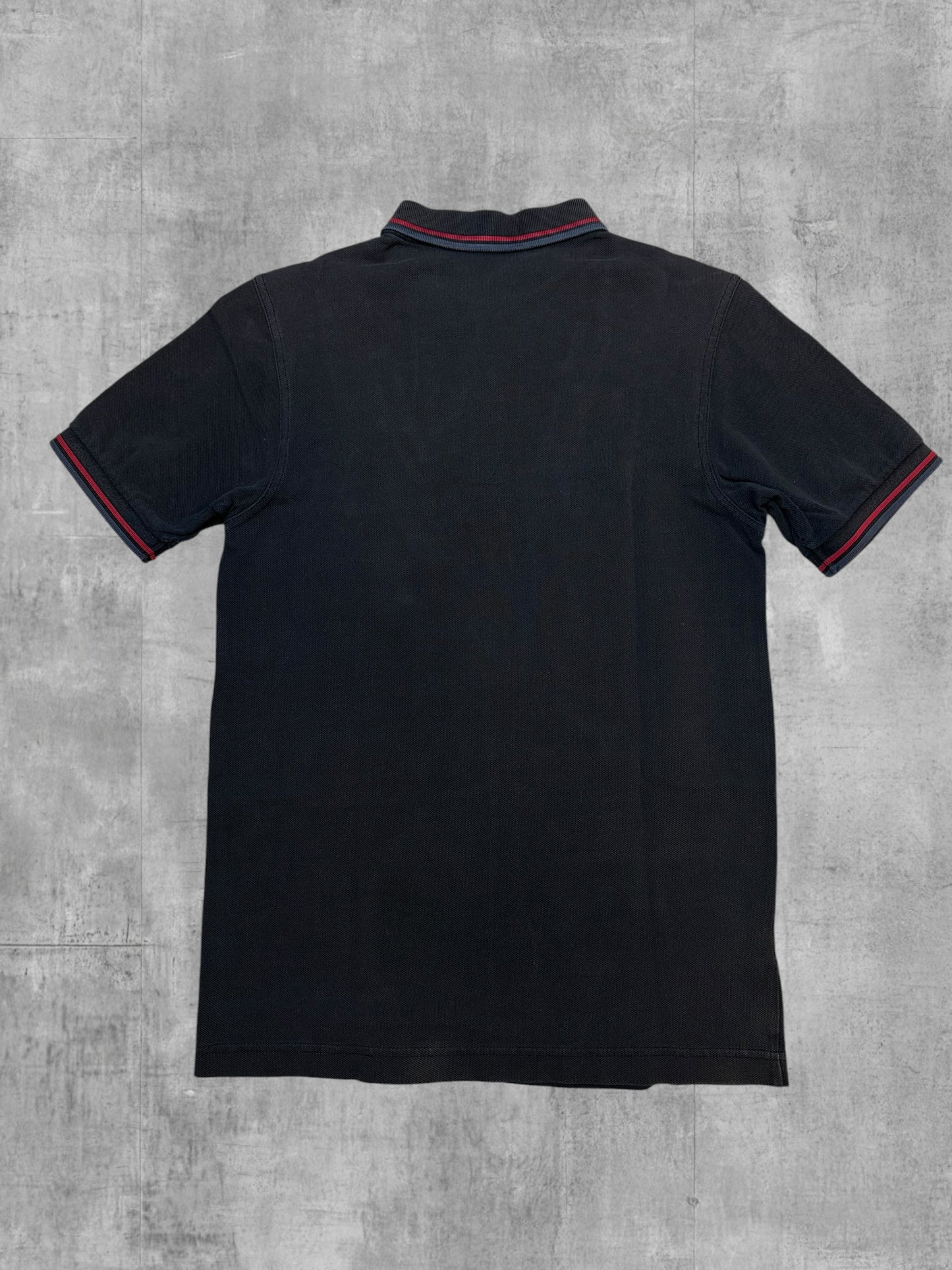 Fred Perry Polo Shirt Dunkelgrau Rot S Slim Fit