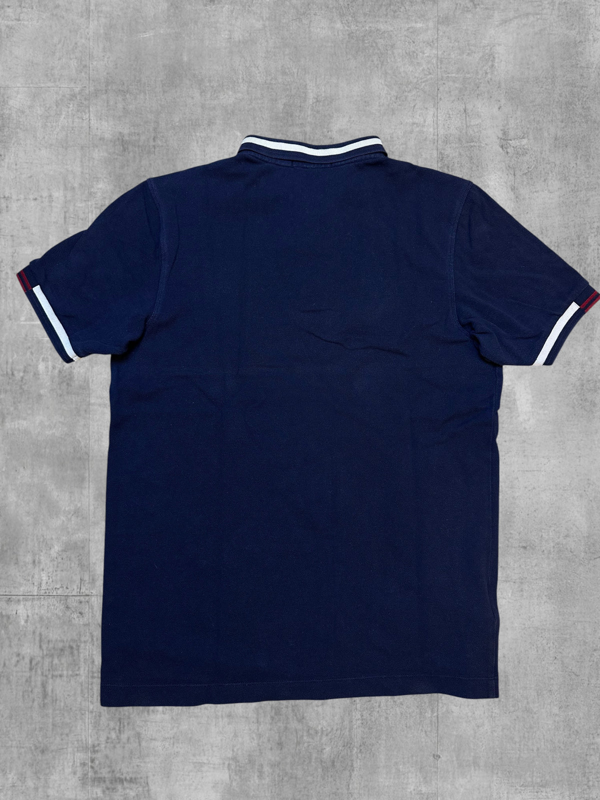 Fred Perry Polo Shirt Navy Blau Weinrot Weiß M