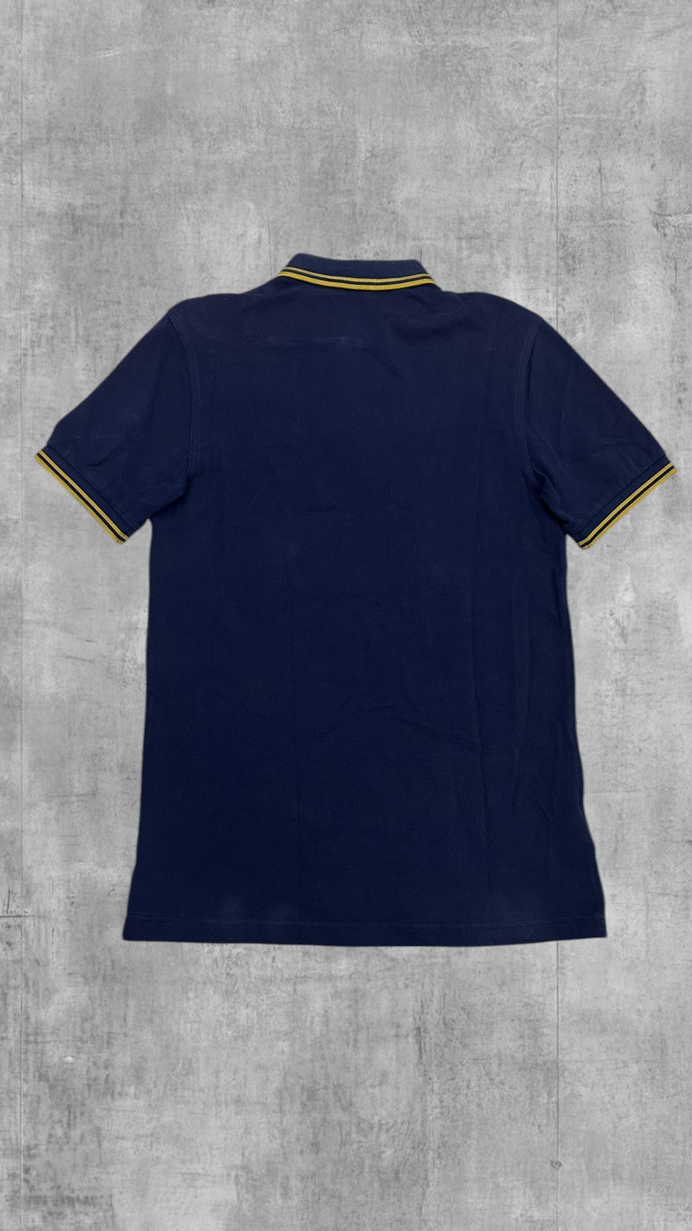 Fred Perry Polo Shirt Navy Blau Gelb S