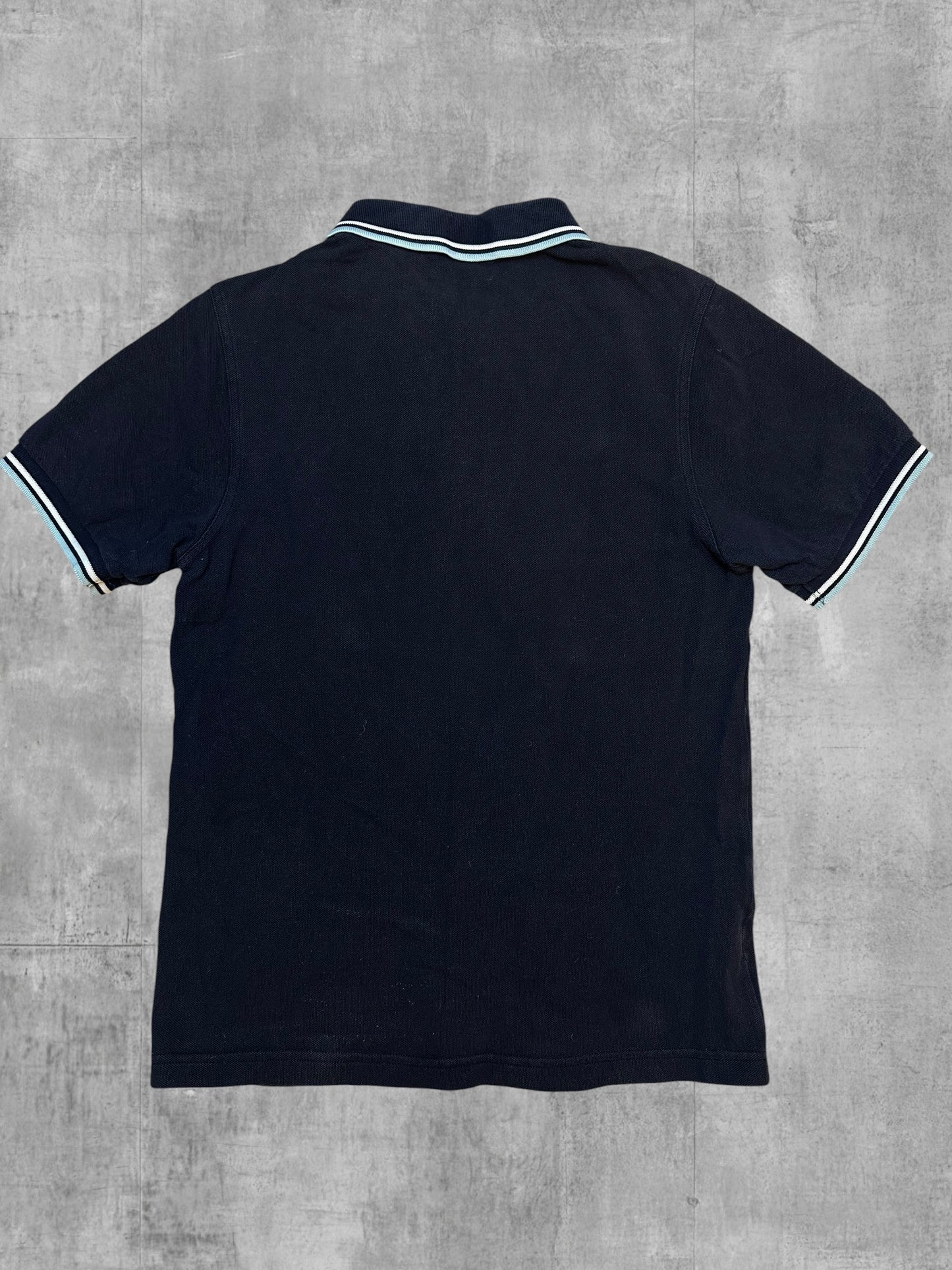 Fred Perry Polo Shirt Schwarz Weiß Türkis S Slim Fit