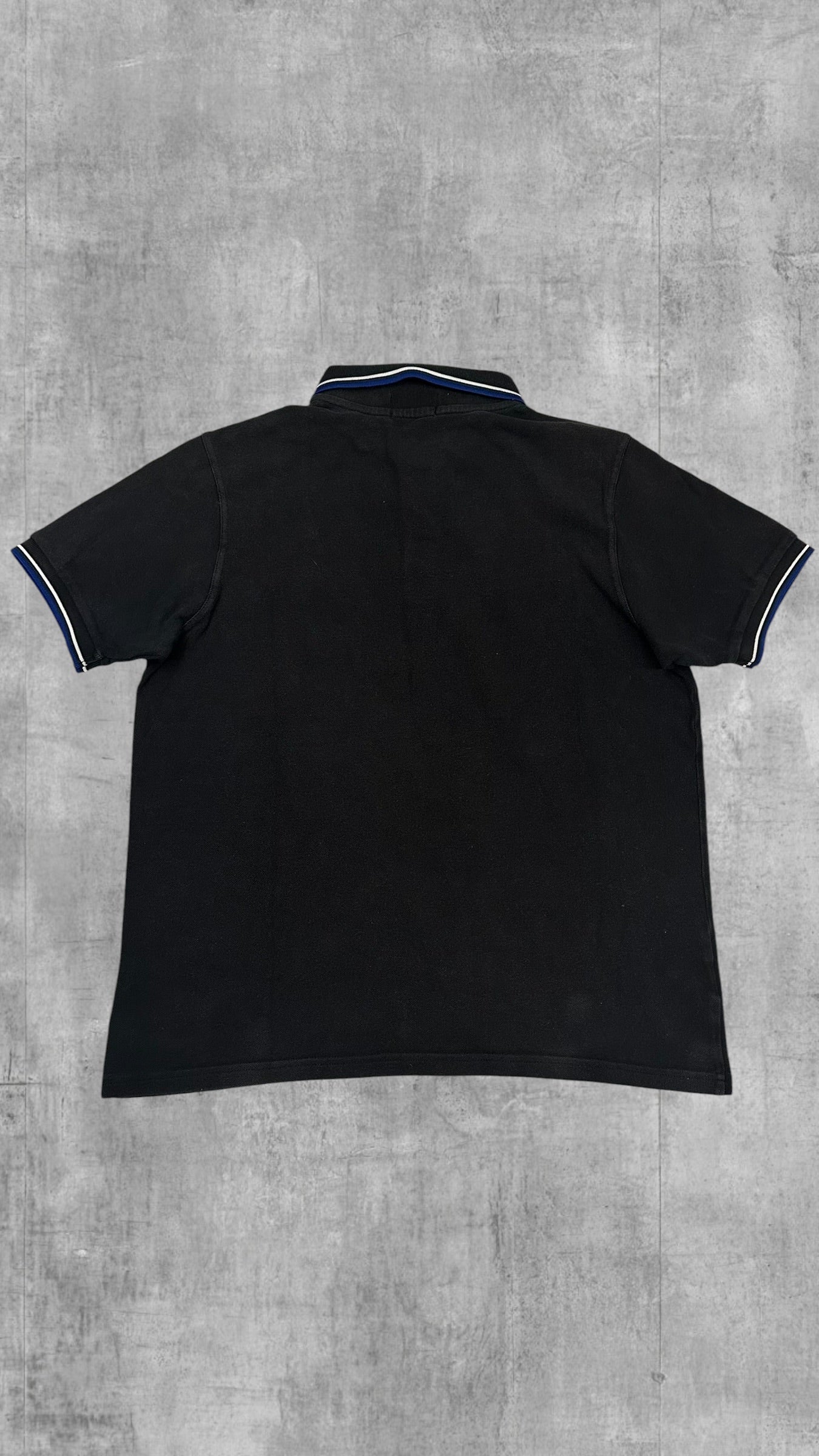 Fred Perry Polo Shirt Schwarz Blau Weiß XL Slim Fit