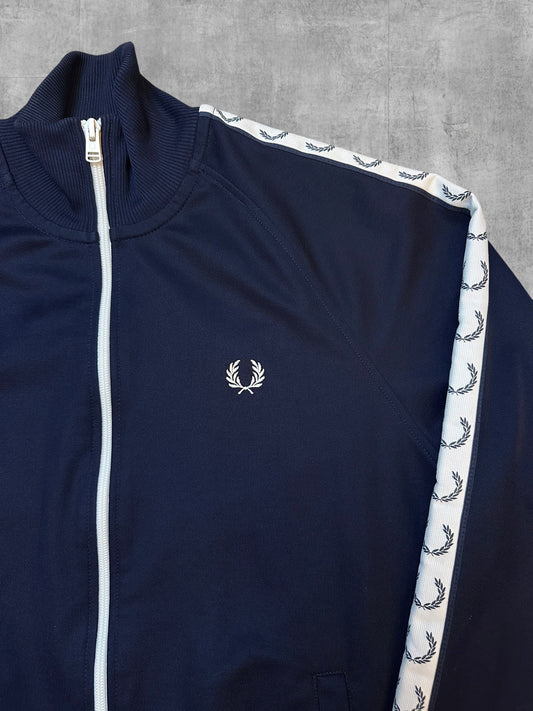 Fred Perry Trainingsjacke Taped Navy Blau Weiß S