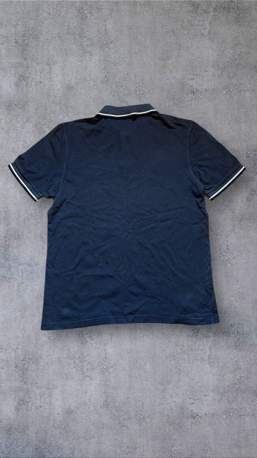 Fred Perry Polo Shirt Grau Navy Blau L Slim Fit