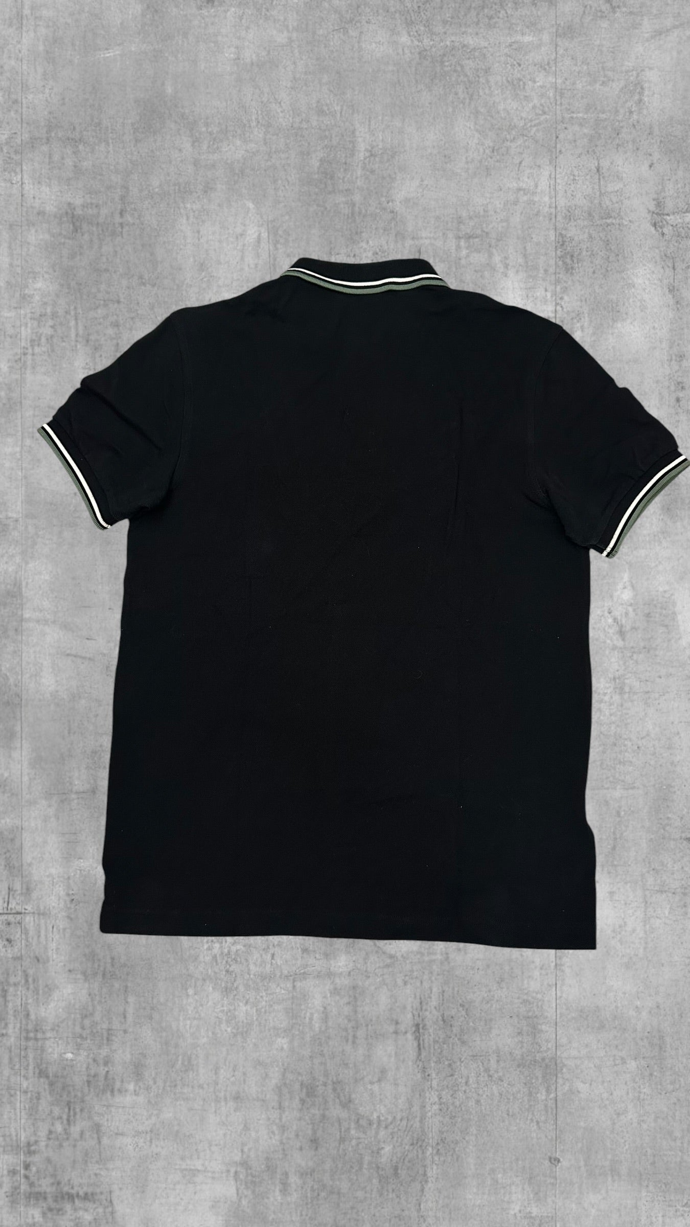 Fred Perry Polo Shirt Schwarz Weiß Khaki S