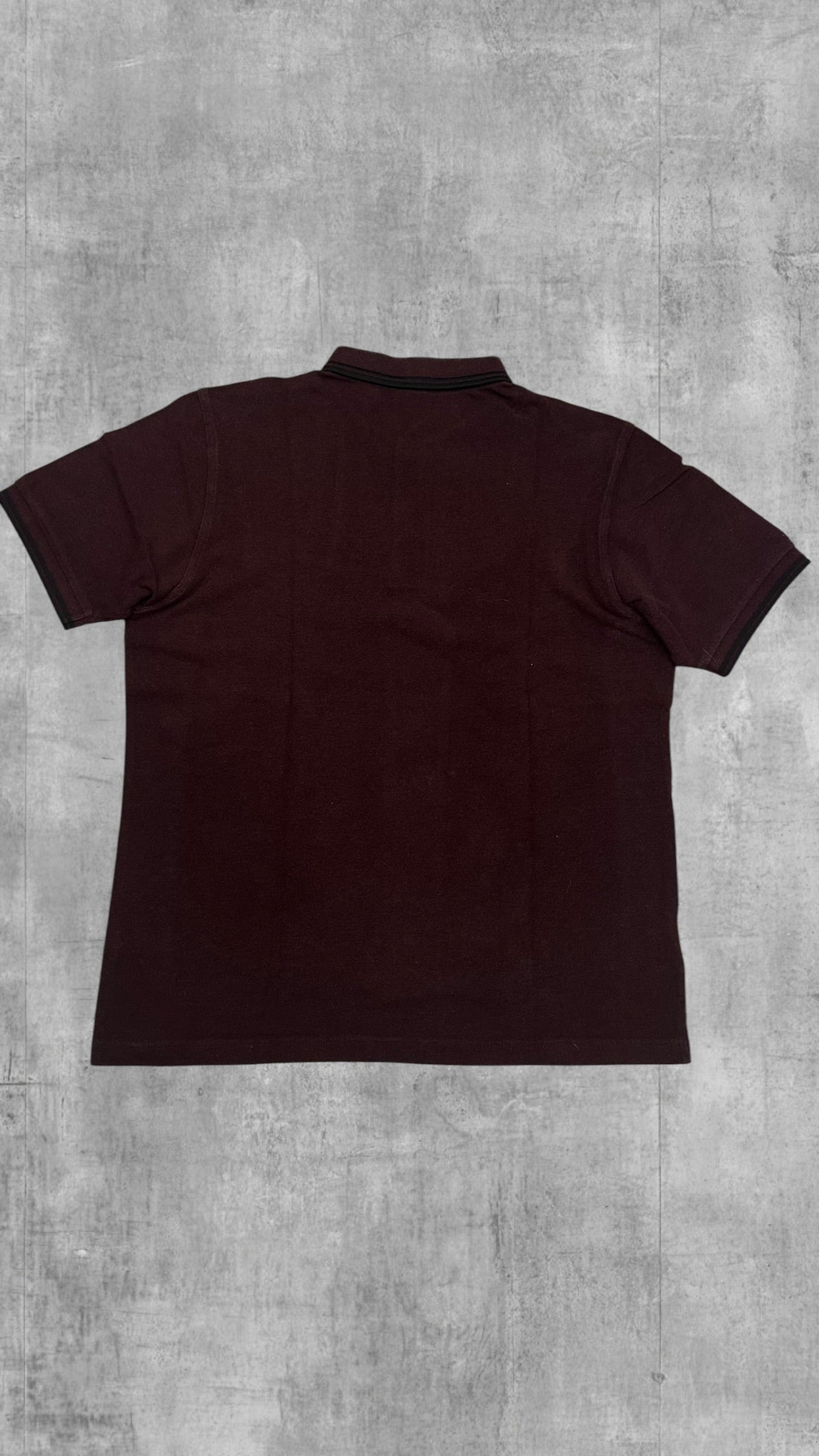 Fred Perry Polo Shirt Weinrot Schwarz L Slim Fit
