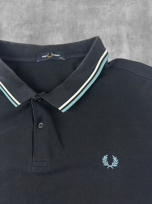 Fred Perry Polo Shirt Schwarz Türkis Weiß 3XL