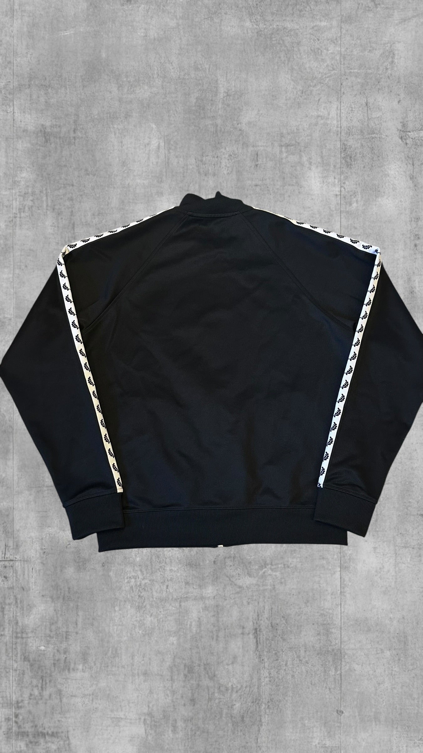 Fred Perry Trainingsjacke Taped Zip Jacke Schwarz Weiß M