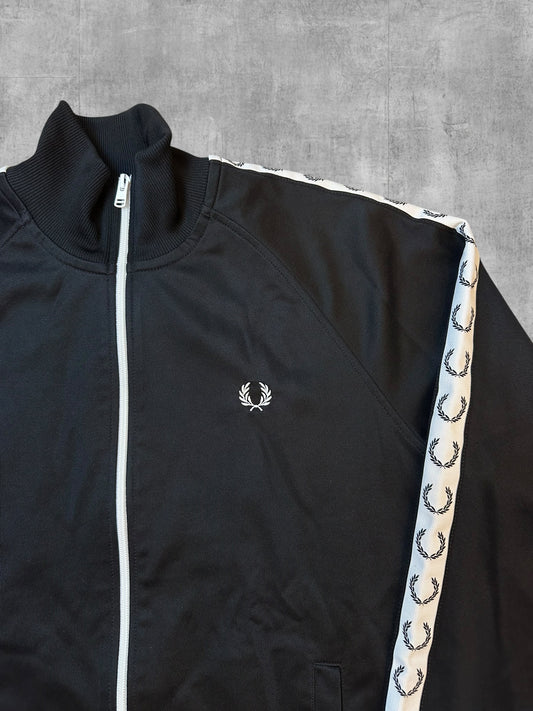 Fred Perry Trainingsjacke Taped Schwarz Weiß M