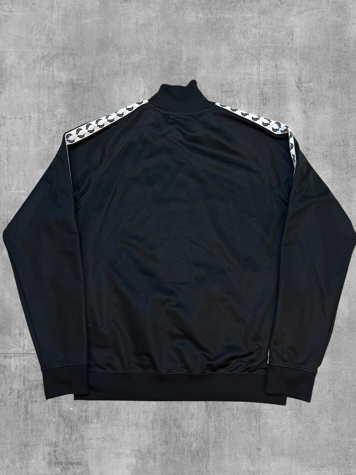 Fred Perry Trainingsjacke Taped Schwarz Weiß XL