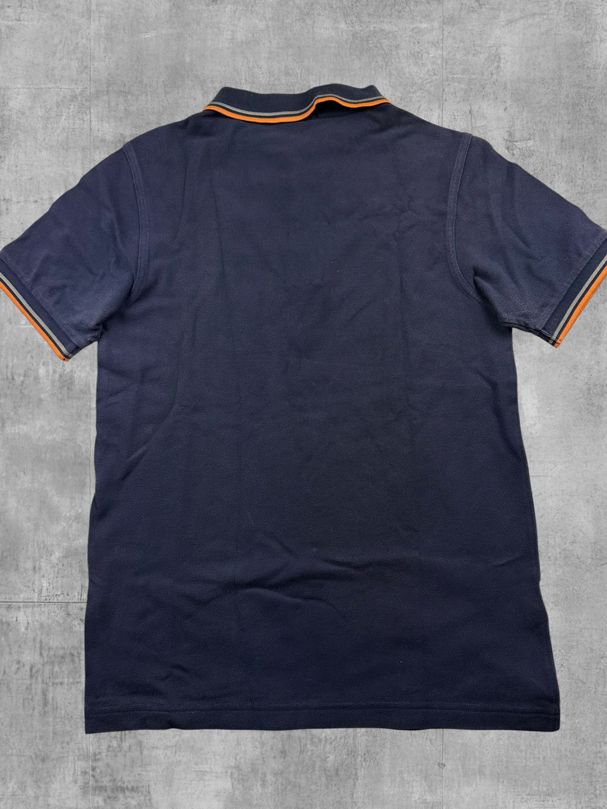 Fred Perry Polo Shirt Navy Blau Orange S Slim Fit