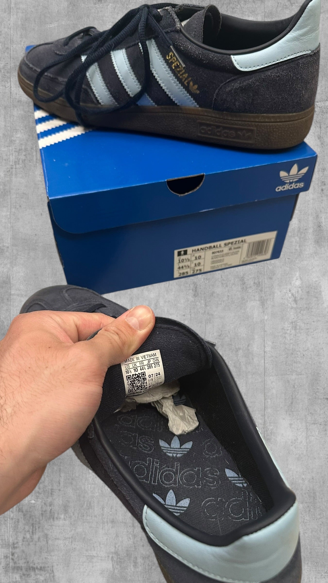 Adidas Speziale Sneaker Schuhe Navy Blau Babyblau EU 44,5 US 10,5