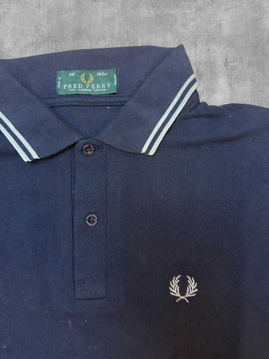 Fred Perry Vintage Polo Shirt Schwarz Weiß M