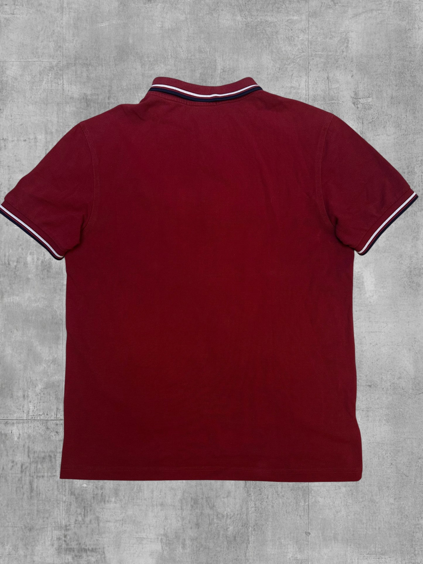 Fred Perry Polo Shirt Rot Schwarz Weiß M (ausgeblichen)
