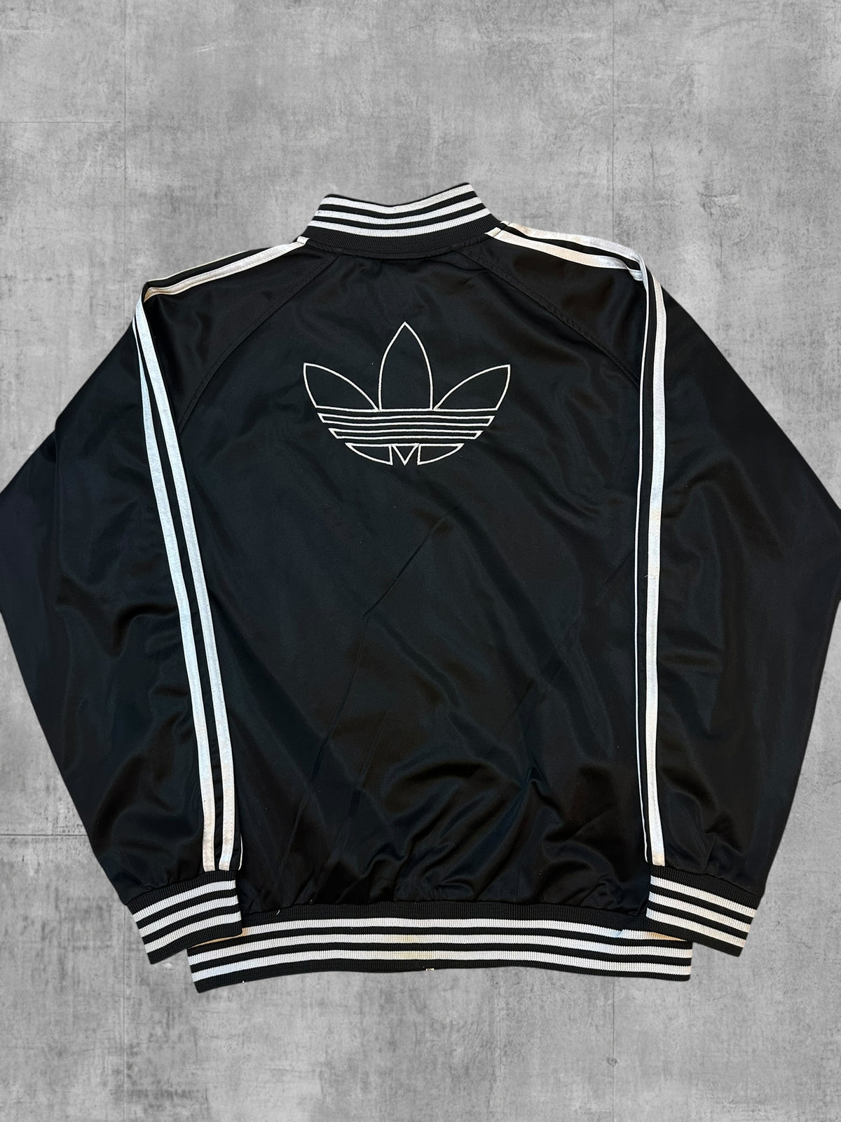 Adidas Backprint Firebird Trainingsjacke Schwarz Weiß L