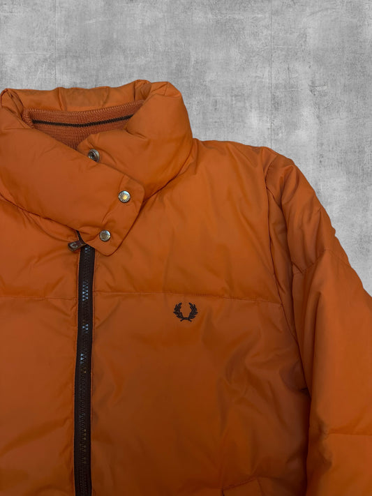 Fred Perry Down Jacket Puffer Jacket Orange M