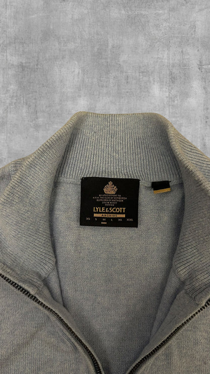 Lyle & Scott Vintage Half/Quarter Zip Pullover Türkis M