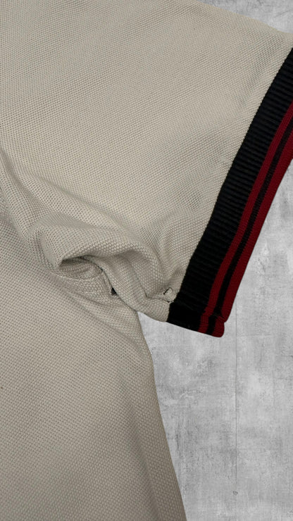 Fred Perry Polo Shirt Weiß Weinrot Schwarz L